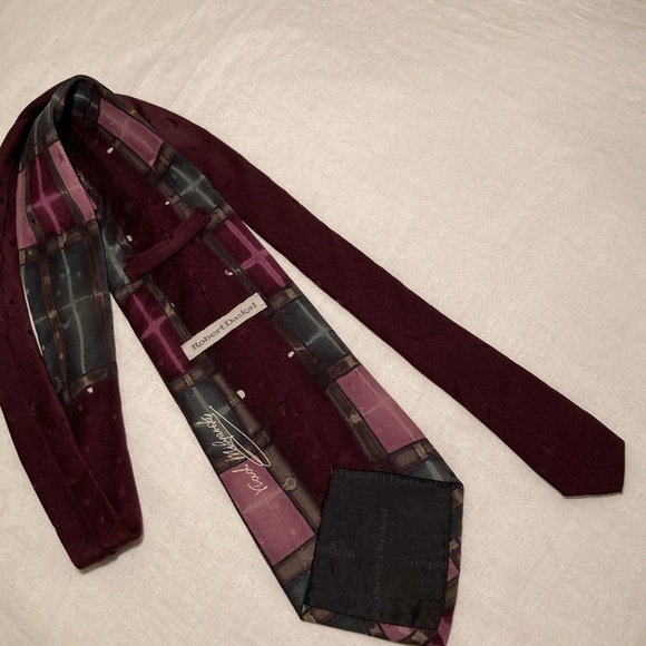 Robert Daskal hand painted silk tie signed cross stars - Picture 14 of 16